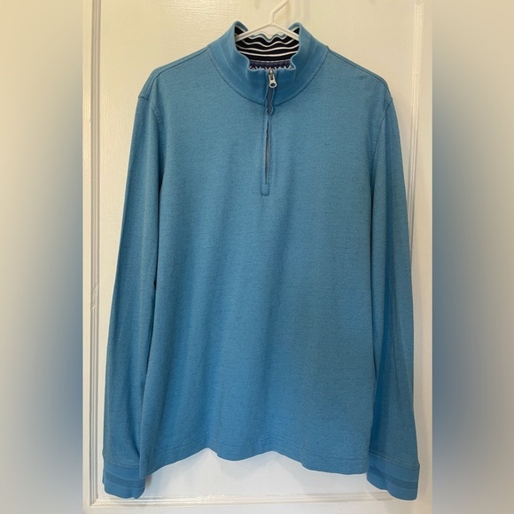 Robert Graham Other - Robert Graham Cotton Quarter Zip Lightweight Sweater Large